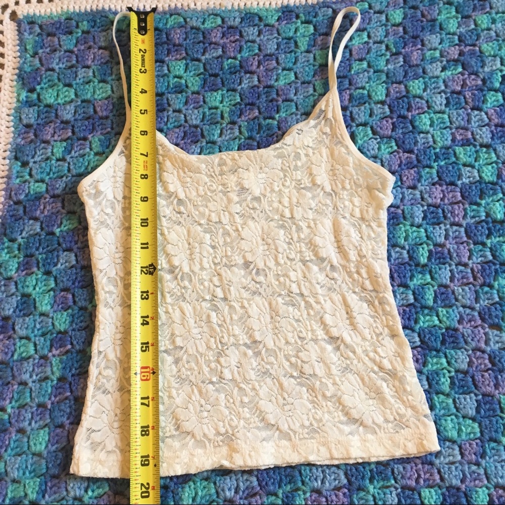 Old Navy Ivory White Lace Medium Cami Shirt Tank - Picture 7 of 7